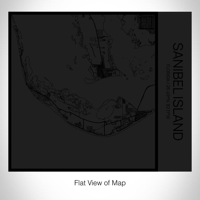 Rendered View of Sanibel Island Florida Map on 17oz Stainless Steel Insulated Tumbler in Matte Black with Tactile Lines