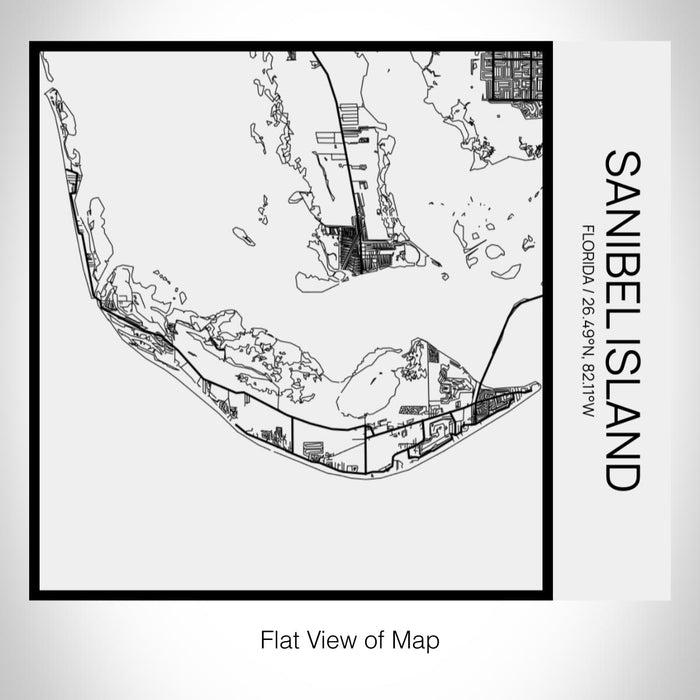 Rendered View of Sanibel Island Florida Map on 17oz Stainless Steel Insulated Tumbler in Matte White with Tactile Lines