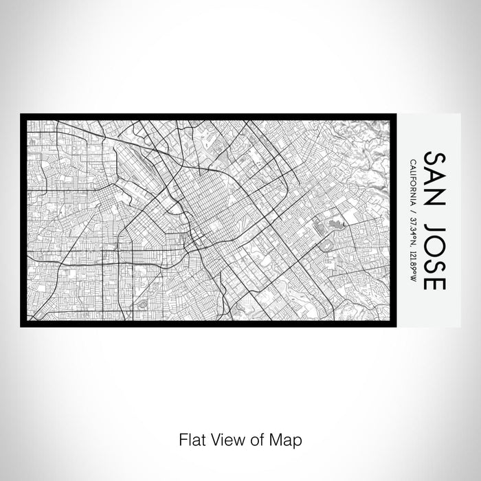 Rendered View of San Jose California Map on 17oz Stainless Steel Insulated Bottle with printed classic style map