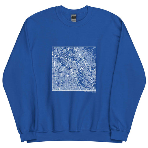 San Jose California  Map Unisex Crewneck Sweater with City inscription in Royal Blue