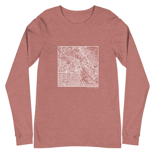 San Jose California  Map Unisex Long-Sleeve T-shirt with City inscription in Heather Mauve