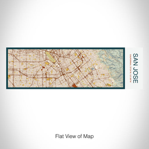 Rendered View of San Jose California Map on 10oz Stainless Steel Insulated Cup in Woodblock with Sliding Lid