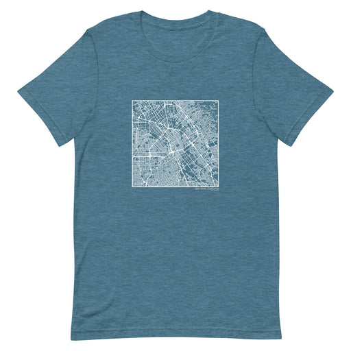 San Jose California  Map Unisex T-Shirt with City inscription in Heather Teal