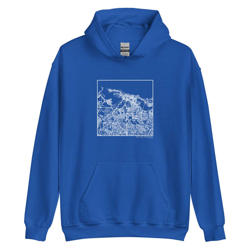 San Juan Puerto Rico  Map Unisex Hoodie Sweater with City inscription in Royal Blue