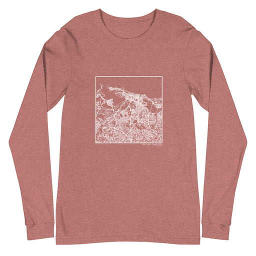 San Juan Puerto Rico  Map Unisex Long-Sleeve T-shirt with City inscription in Heather Mauve