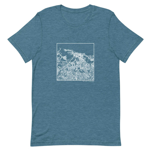 San Juan Puerto Rico  Map Unisex T-Shirt with City inscription in Heather Teal