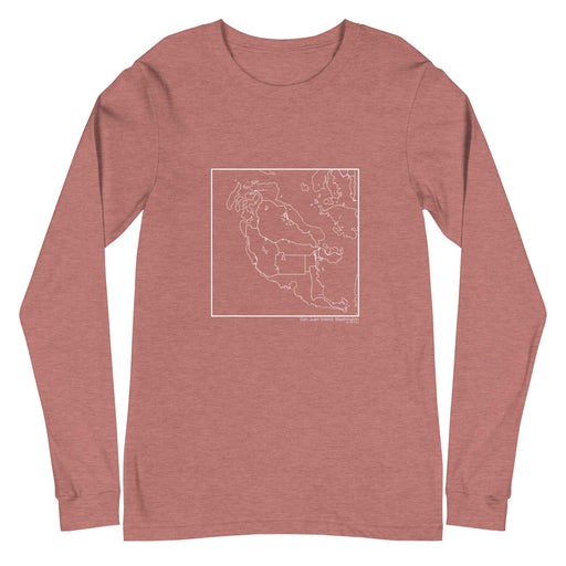 San Juan Island Washington  Map Unisex Long-Sleeve T-shirt with City inscription in Heather Mauve