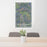 24x36 San Juan Wilderness Colorado Map Print Portrait Orientation in Afternoon Style Behind 2 Chairs Table and Potted Plant