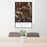 24x36 San Juan Wilderness Colorado Map Print Portrait Orientation in Ember Style Behind 2 Chairs Table and Potted Plant