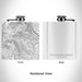 Rendered View of San Juan Wilderness Colorado Map Engraving on 6oz Stainless Steel Flask in White