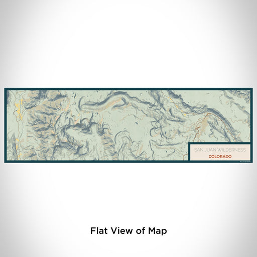 Flat View of Map Custom San Juan Wilderness Colorado Map Enamel Mug in Woodblock