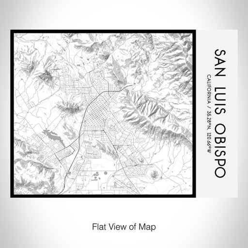 Rendered View of San Luis Obispo California Map on 20oz Stainless Steel Insulated Bottle with Bamboo Top with printed classic style map