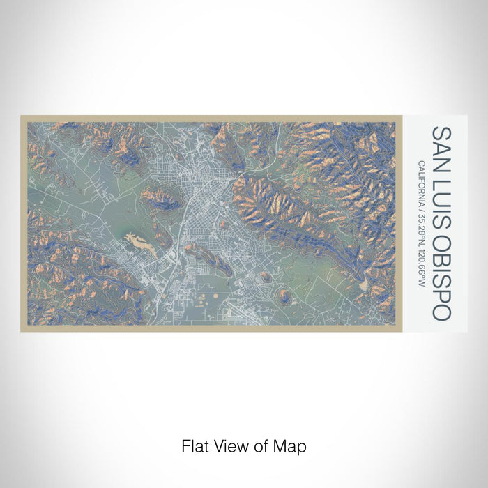 Rendered View of San Luis Obispo California Map on 17oz Stainless Steel Insulated Bottle with printed afternoon style map