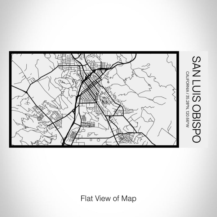 Rendered View of San Luis Obispo California Map on 17oz Stainless Steel Insulated Cola Bottle in Stainless in Matte White