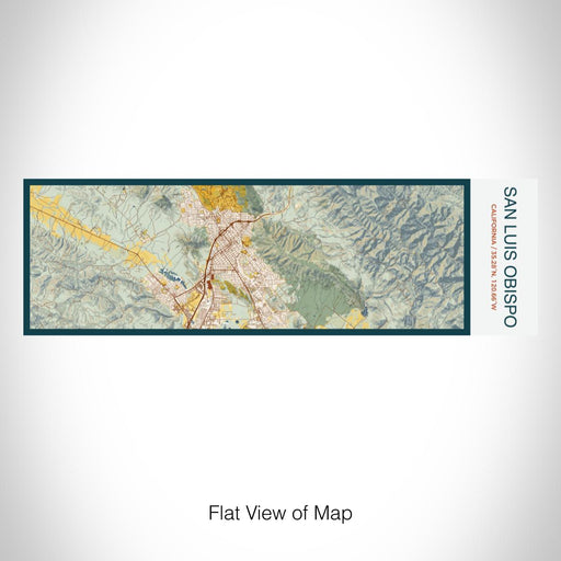 Rendered View of San Luis Obispo California Map on 10oz Stainless Steel Insulated Cup in Woodblock with Sliding Lid