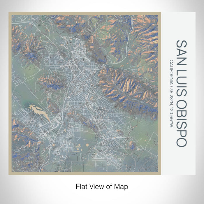 Rendered View of San Luis Obispo California Map on 17oz Stainless Steel Insulated Tumbler in Afternoon Map Style
