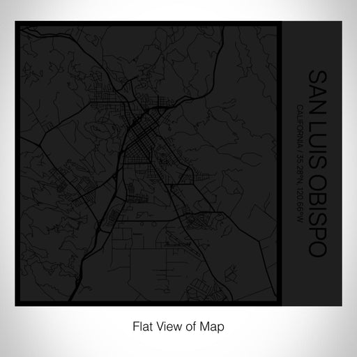 Rendered View of San Luis Obispo California Map on 17oz Stainless Steel Insulated Tumbler in Matte Black with Tactile Lines