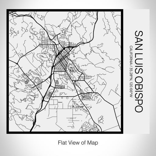Rendered View of San Luis Obispo California Map on 17oz Stainless Steel Insulated Tumbler in Matte White with Tactile Lines