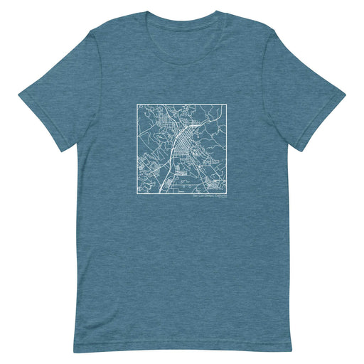 San Luis Obispo California  Map Unisex T-Shirt with City inscription in Heather Teal