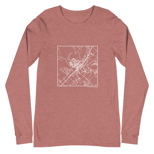 San Marcos Texas  Map Unisex Long-Sleeve T-shirt with City inscription in Heather Mauve