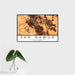 16x24 San Ramon California Map Print Landscape Orientation in Ember Style With Tropical Plant Leaves in Water