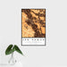 16x24 San Ramon California Map Print Portrait Orientation in Ember Style With Tropical Plant Leaves in Water