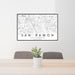24x36 San Ramon California Map Print Lanscape Orientation in Classic Style Behind 2 Chairs Table and Potted Plant