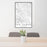 24x36 San Ramon California Map Print Portrait Orientation in Classic Style Behind 2 Chairs Table and Potted Plant