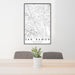 24x36 San Ramon California Map Print Portrait Orientation in Classic Style Behind 2 Chairs Table and Potted Plant