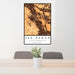 24x36 San Ramon California Map Print Portrait Orientation in Ember Style Behind 2 Chairs Table and Potted Plant