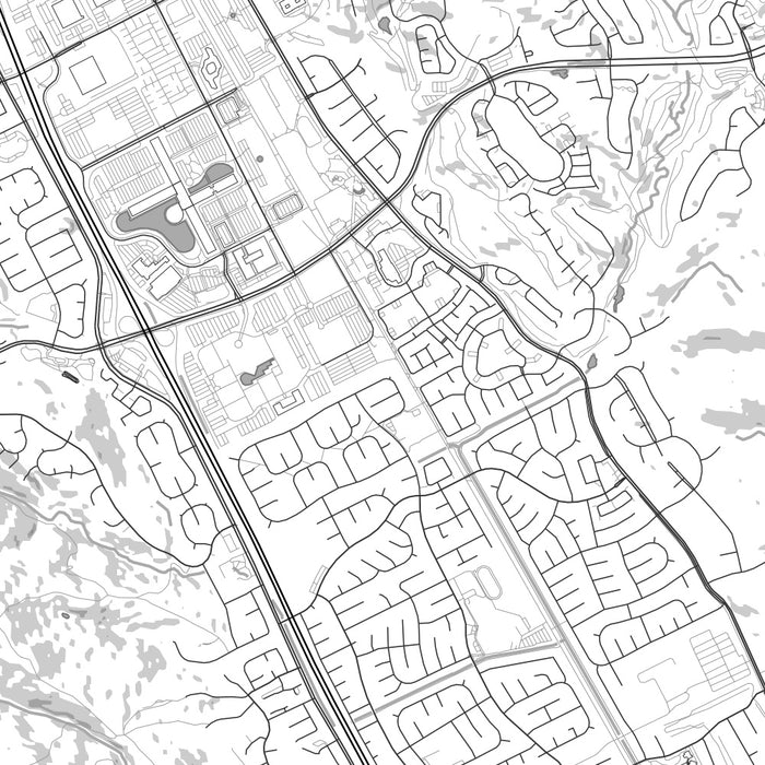 San Ramon California Map Print in Classic Style Zoomed In Close Up Showing Details