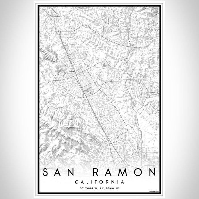 Census Ramon Map San Ramon - California Map Print in Classic — JACE Maps