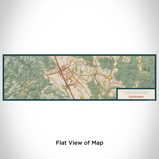 Flat View of Map Custom San Ramon California Map Enamel Mug in Woodblock