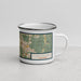 Right View Custom San Ramon California Map Enamel Mug in Woodblock