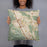 Person holding 18x18 Custom San Ramon California Map Throw Pillow in Woodblock