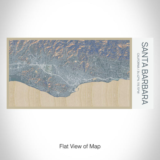 Rendered View of Santa Barbara California Map on 17oz Stainless Steel Insulated Bottle with printed afternoon style map