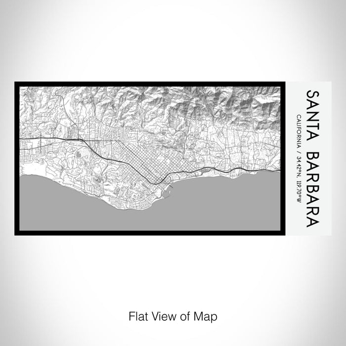 Rendered View of Santa Barbara California Map on 17oz Stainless Steel Insulated Bottle with printed classic style map