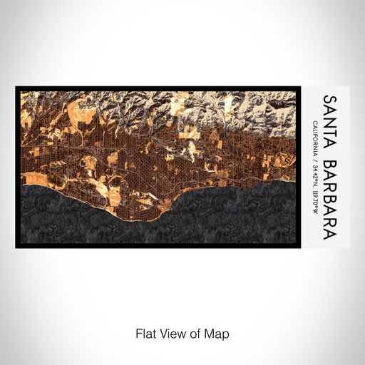 Rendered View of Santa Barbara California Map on 17oz Stainless Steel Insulated Bottle with printed ember style map