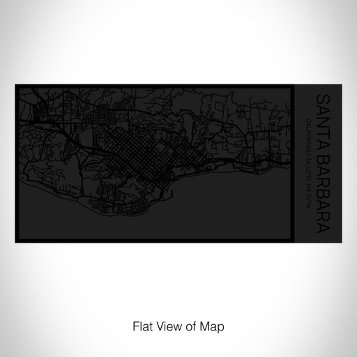 Rendered View of Santa Barbara California Map on 17oz Stainless Steel Insulated Cola Bottle in Stainless in Matte Black