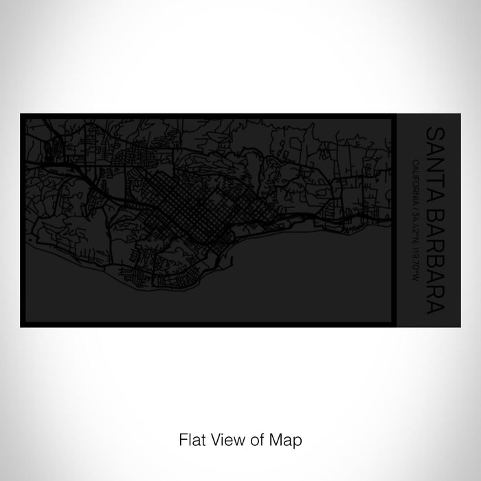 Rendered View of Santa Barbara California Map on 17oz Stainless Steel Insulated Cola Bottle in Stainless in Matte Black