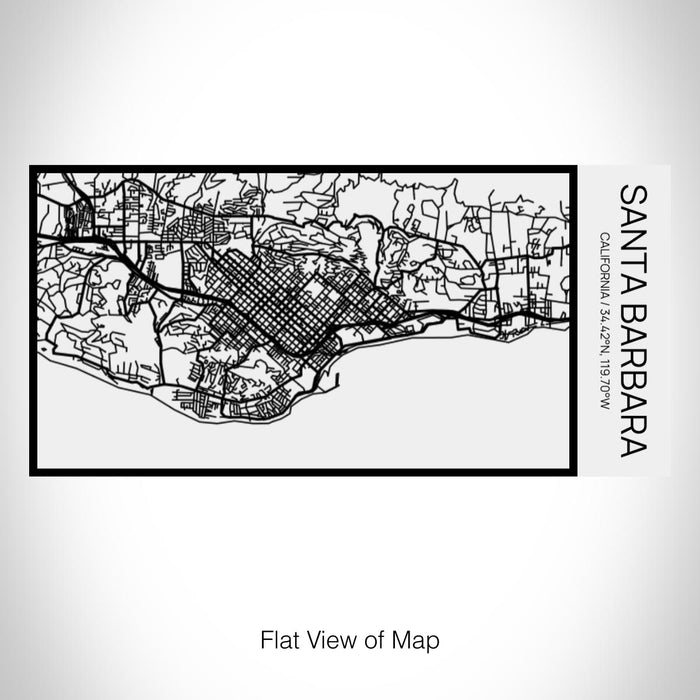 Rendered View of Santa Barbara California Map on 17oz Stainless Steel Insulated Cola Bottle in Stainless in Matte White