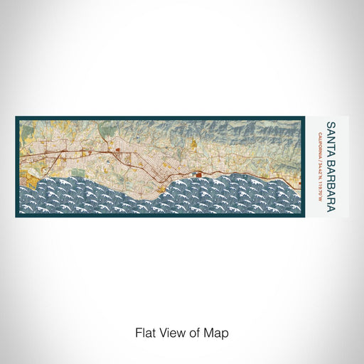 Rendered View of Santa Barbara California Map on 10oz Stainless Steel Insulated Cup in Woodblock with Sliding Lid