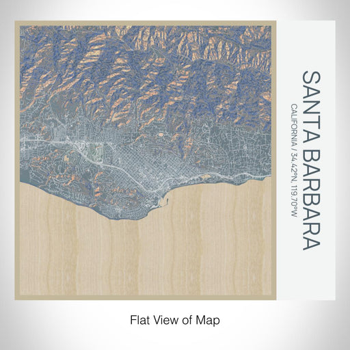 Rendered View of Santa Barbara California Map on 17oz Stainless Steel Insulated Tumbler in Afternoon Map Style