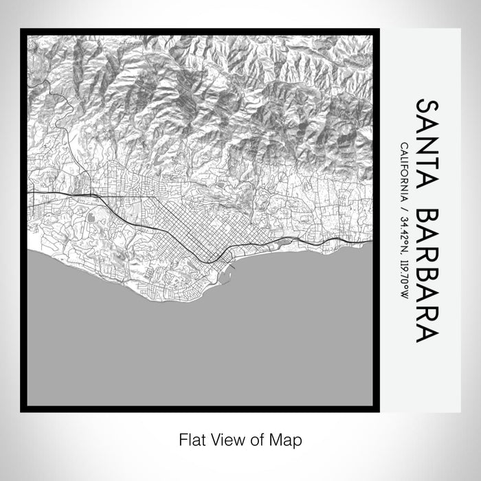 Rendered View of Santa Barbara California Map on 17oz Stainless Steel Insulated Tumbler in Classic Map Style