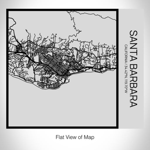 Rendered View of Santa Barbara California Map on 17oz Stainless Steel Insulated Tumbler in Tactile Lines with Succulent in Background