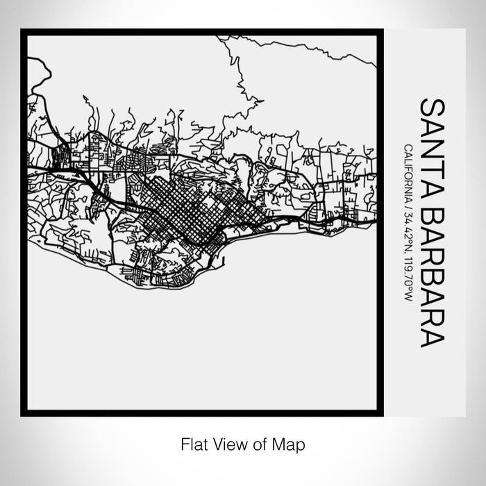 Rendered View of Santa Barbara California Map on 17oz Stainless Steel Insulated Tumbler in Matte White with Tactile Lines
