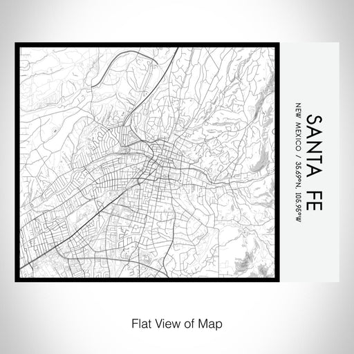 Rendered View of Santa Fe New Mexico Map on 20oz Stainless Steel Insulated Bottle with Bamboo Top with printed classic style map