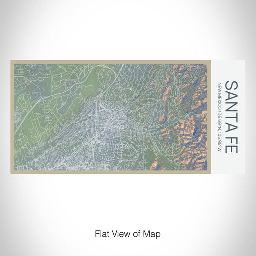 Rendered View of Santa Fe New Mexico Map on 17oz Stainless Steel Insulated Bottle with printed afternoon style map
