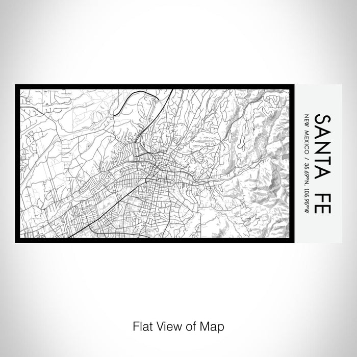 Rendered View of Santa Fe New Mexico Map on 17oz Stainless Steel Insulated Bottle with printed classic style map