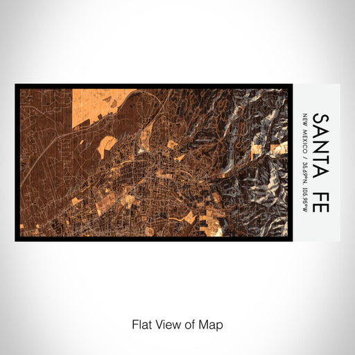 Rendered View of Santa Fe New Mexico Map on 17oz Stainless Steel Insulated Bottle with printed ember style map